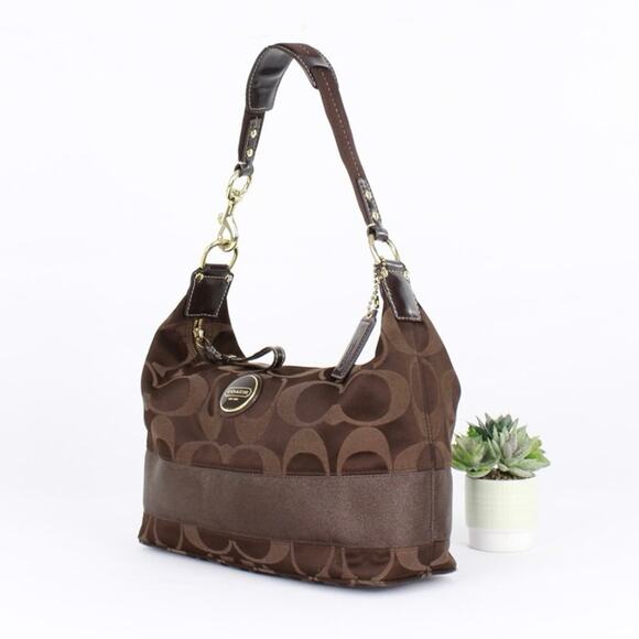 Coach Y2K Signature Stripe Brown Hobo Bag - Picture 2 of 9